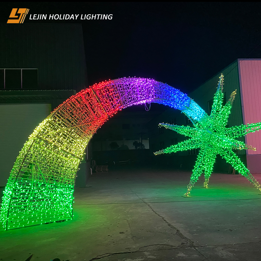 Hot sale customized digital LED light with large 3D comet motif for outdoor decoration